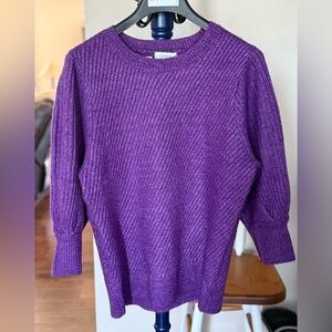 Liz Claiborne Rich Purple Crew Neck Sweater, Size Large